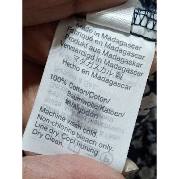 Liberty For J.CREW Women's Navy Floral Cotton Collared Button Down Shirt Size 2 - Picture 6 of 8